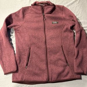 LLBean Sweater Fleece Full Zip Up, Color Iris Mauve, Size Medium
